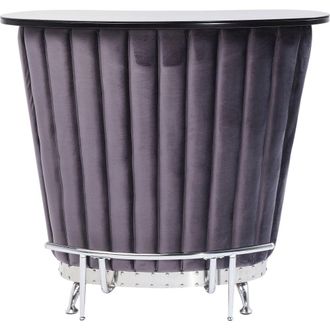 Kare Design Bar terciopelo gris y detalles cromados 120 x 48cm