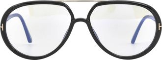 Tom Ford Blue Light Block Pilot Unisex Eyeglasses FT5838-B 001 57
