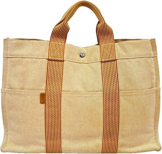 Herm&egrave;s Orange Canvas Tote Bag (Pre-Owned)