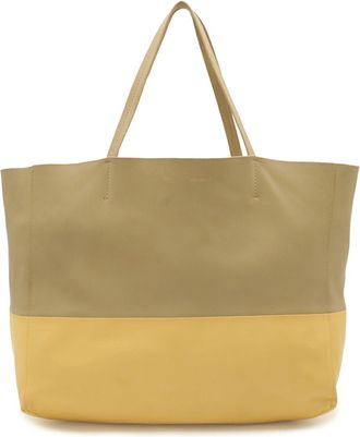 Celine Beige Cream Sand Yellow Leather Shoulder Bag Tote Bag (Pre-Owned)