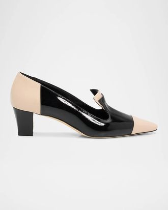 Manolo Blahnik Polastron 50MM Two-Tone Leather Pumps
