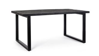 Konte Design Mesa rectangular de madera de mango, base de acero antracita 160&times;90 cm