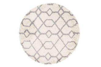 Tapiso Alfombra de sal&oacute;n crema gris shaggy suave 200 x 200 cm