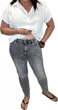 Judy Blue High Rise Slim Fit Jeans In Grey