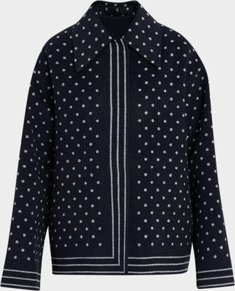 Lafayette 148 New York Oversized Reversible Polka Dot Wool Coat