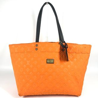 Louis Vuitton Orange Microfiber Shoulder Bag Tote Bag (Pre-Owned)