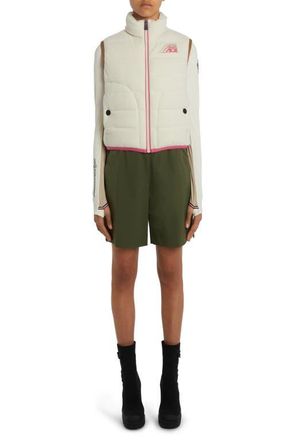 Moncler Fleece Down Vest in White at Nordstrom, Size Medium