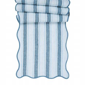 Juliska Cabana Stripe Runner In Ocean