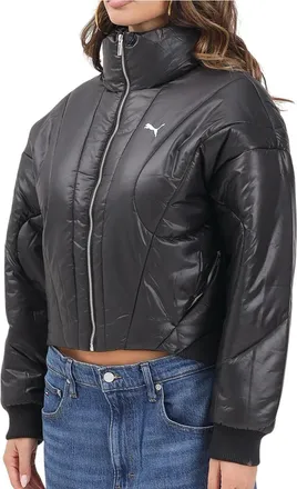 Puma Black Polyester Quilted Down Jacket