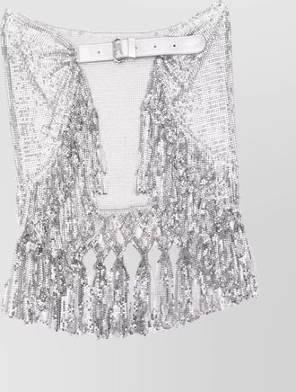 Paco Rabanne chain belt with fringed sequin detail