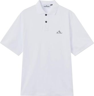 Stone Island Piqu&eacute; polo met korte mouwen - Heren - Polos - Wit - S - Katoen - Tops