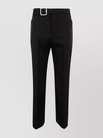 Jil Sander wool fitted cropped flared trousers