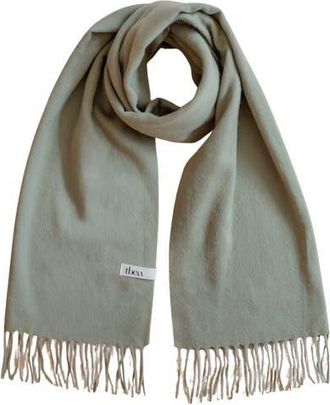 TBCo Lambswool Block Color Oversized Scarf in Olive at Nordstrom, Size Large