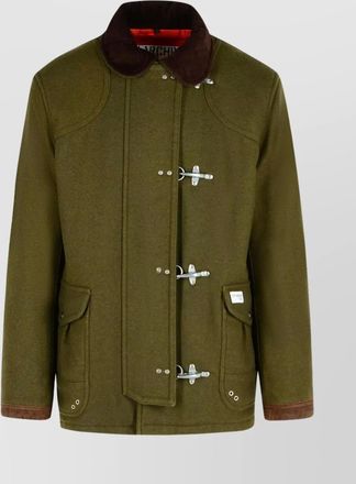 Fay jacket wool blend contrast collar
