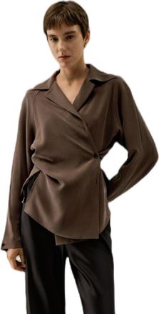 LilySilk Multipositional Silk Shirt in Toffee at Nordstrom, Size X-Large
