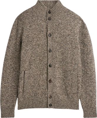 Zanone Button-Up Cardigan in Textured Geelong Wool