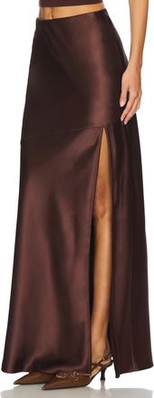 Line & Dot Dalton Maxi Skirt In Chocolate