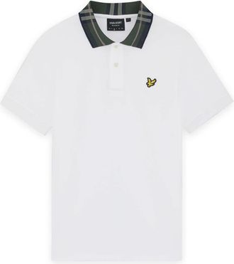 Lyle & Scott Tartan Collar Polo Shirt - Heren - Polos - Wit - 2XL - Tops