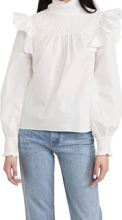 Cinq à Sept Long Sleeve River Top In Ivory