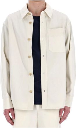 A.P.C. A.p.c., Overhemden, Heren, Beige, M, Katoen, Ivoor overshirt voor lente-zomer