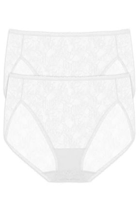 Natori Bliss Allure Lace One Size French Cut Brief 2-Pack in White at Nordstrom