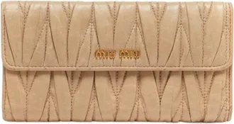Miu Miu Pre-owned Wallets, female, Beige, Size: ONE SIZE Pre-owned Leather Wallet