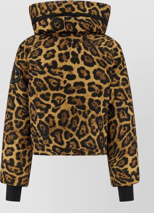 Goldbergh down animal-print short puffer jacket