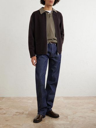 A.P.C. Logo-Intarsia Cotton Polo Shirt