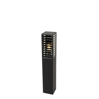 QAZQA Moderno L&aacute;mpara De Pie De Exterior Moderna Negra 80 Cm Ip44 - Reims Aluminio /vidrio Alargada Adecuado Para Led Max. 1 X 40 Watt - Qazqa