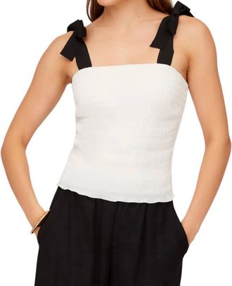 Fifteen Twenty Annie Ribbon Tie Top In Cream