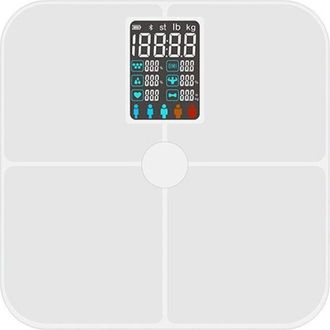 OEM B&aacute;scula De Composici&oacute;n Corporal - Pantalla Lcd Grande - Ultraprecisa - Analiza La Masa Grasa Y Muscular - Para El Control De La Salud - Blanca - 30 X 
