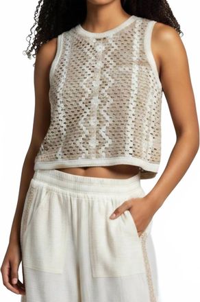 Dex Clothing Sleeveless Knit Revesible Top In Ivory