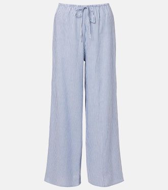 Montce Swim Striped cotton wide-leg pants