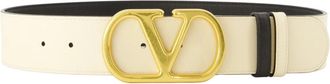Valentino Garavani Reversible VLogo Signature Riem - Dames - Riemen - Wit - 85 CM - Leer - Accessoires