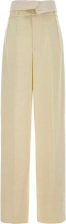 Carven Womens Orchid&eacute;e Trousers Beige Lyocell Viscose