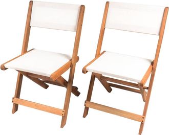 Habitat et Jardin Habitat Et Jardin - Conjunto De 2 Sillas Plegables En Madera Ex&oacute;tica seoul - Maple - Beige