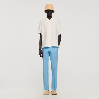 Sandro Square Cross cotton jacquard shirt