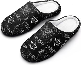 Generic Pentagram And Alchemy Signs Womens Slippers Winter Warm House Shoes Indoor Outdoor Hotel Slipper