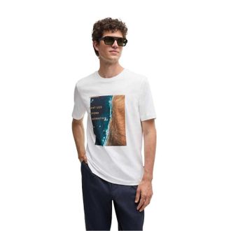 HUGO BOSS Heren Wat Ligt Achter Verbeelding T-Shirt (Wit)