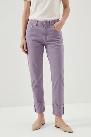 Brunello Cucinelli Light Purple Cotton Trousers, Brand Size 36 (US Size 2)