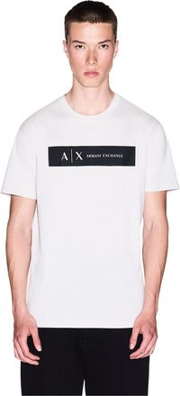 A|X Armani Exchange Mens Short Sleeve Contrast Logo T-Shirt, Wind Chime, XXL