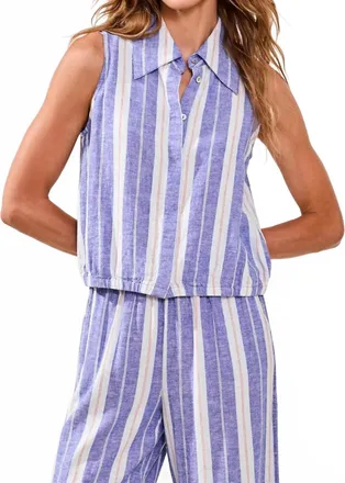 Tribal Hidden Placket Shirt In Marina