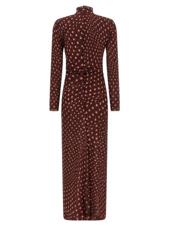 Stella McCartney Polka Dot Mesh Dress - Burgundy