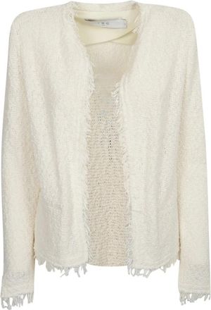 Iro Witte Franje Tweed Jas - Dames - Blazers - Wit - S - Tweed - Jassen