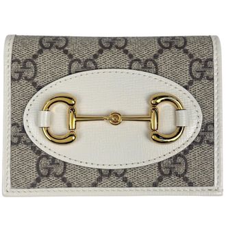 Gucci Beige White Gg Supreme Leather Wallet (Bi-Fold) (Pre-Owned)
