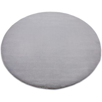 RugsX Tappeto bunny cerchio argento imitazione pelliccia di coniglio grey rotondo 140 cm