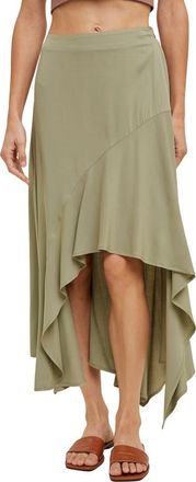 Wishlist Asymmetric Midi Skirt in Olive at Nordstrom Rack, Size Medium