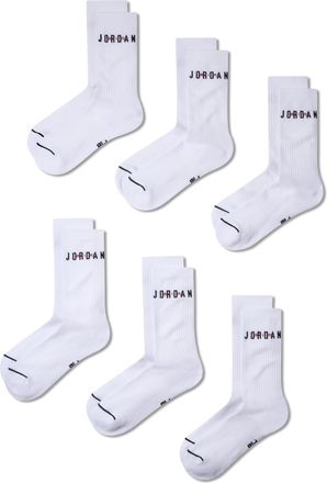 Nike Jordan Everyday Crew Socks (6 Pairs) in White | FZ2051-100