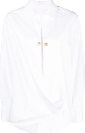 Valentino Garavani Rockstud-embellished cotton shirt - women - Cotton - 38 - White