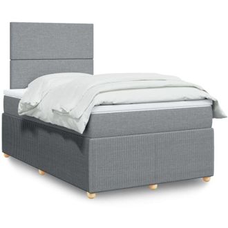 vidaXL Vidaxl - Cama Box Spring Con Colch&oacute;n Tela Gris Claro 120x190 Cm